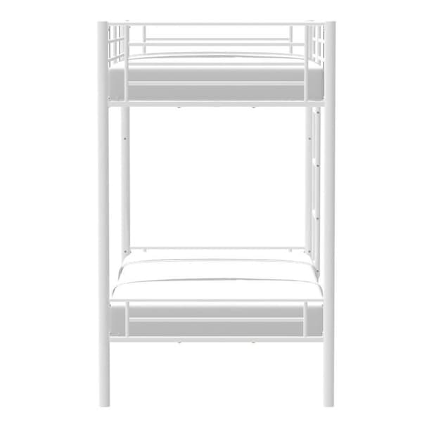 Separerbara våningssängar i metall - Vit - Boxfjädrar ingår - 2 x 90 x 190 cm - ABBY