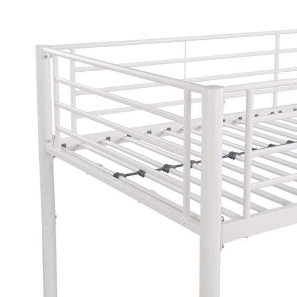 Separerbara våningssängar i metall - Vit - Boxfjädrar ingår - 2 x 90 x 190 cm - ABBY
