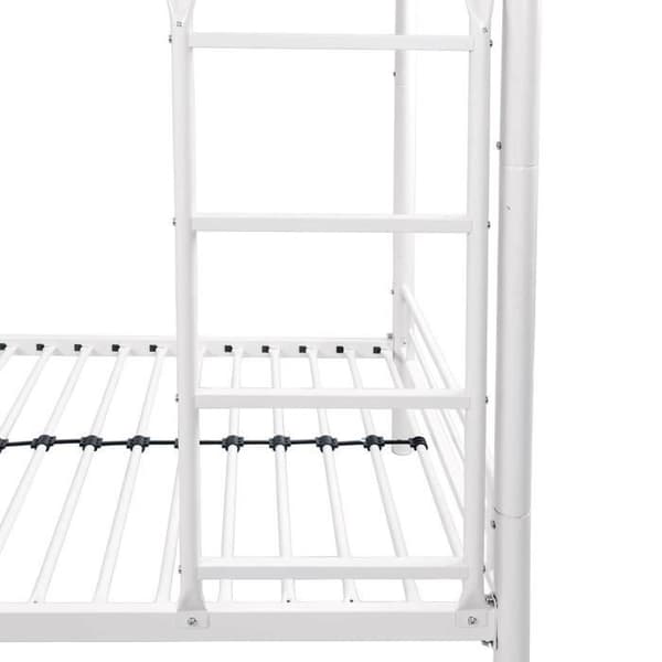 Separerbara våningssängar i metall - Vit - Boxfjädrar ingår - 2 x 90 x 190 cm - ABBY
