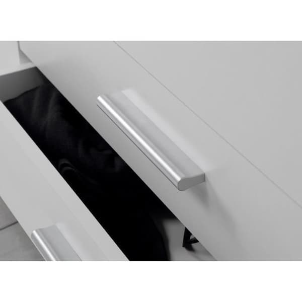 Modern vuxensäng 160x200 cm - 4 lådor - 2 sängbord med nisch - Matt vit dekor - UDINE