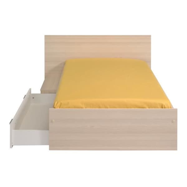 PARISOT Barnsäng B 90 x L 190 cm - Acaciadekor och vit låda - Samtida - CHARLEMAGNE