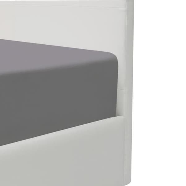 KANSAS Vuxen säng 140 x 190 cm - Vit imitation - Boxspring ingår