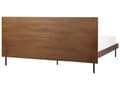 Miniatyrbilde 5 av 11: Seng med Mørk Treramme 180 x 200 cm Høy Sengegavl med Metallben Klassisk Soveromdesign
