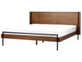 Miniatyrbilde 1 av 11: Seng med Mørk Treramme 180 x 200 cm Høy Sengegavl med Metallben Klassisk Soveromdesign