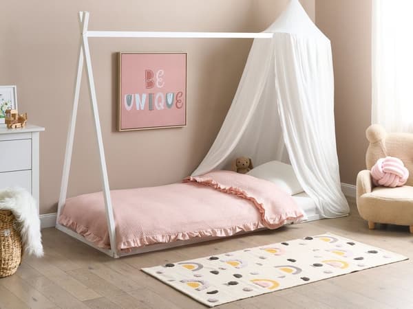 Barnhus Säng Vit Furuträ 90 x 200 cm för Småbarn Modern Barnkammare