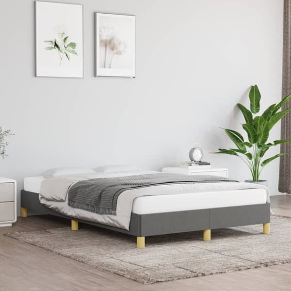 vidaXL sengeramme 120x190 cm stof mørkegrå