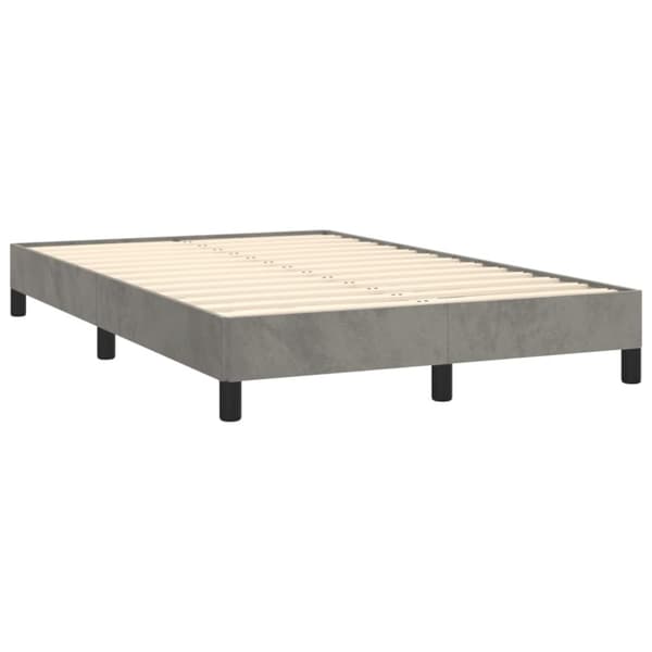 vidaXL kontinentalseng med madras 120x190 cm velour lysegrå