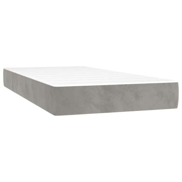 vidaXL kontinentalseng med madras 120x190 cm velour lysegrå