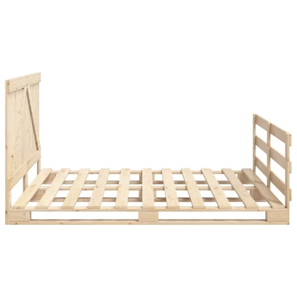 vidaXL sengeramme med sengegavl 200x200 cm massivt fyrretræ