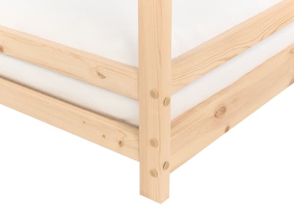 Barnsäng Hus Säng Ljust Furuträ 90 x 200 cm med Spjälbotten Småbarn Modern Barnkammare