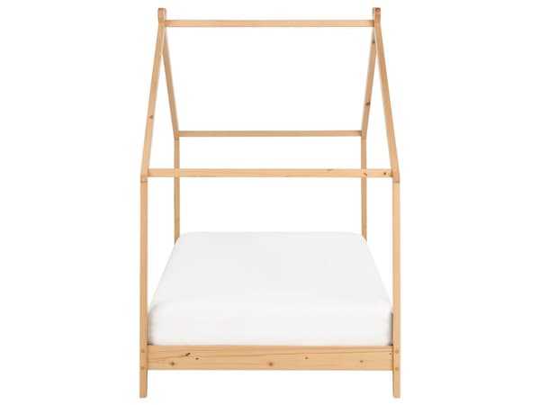 Barnsäng Hus Säng Ljust Furuträ 90 x 200 cm med Spjälbotten Småbarn Modern Barnkammare