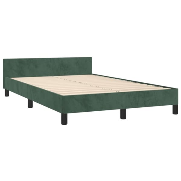 vidaXL sengeramme uden madras 120x190 cm fløjl mørkegrøn