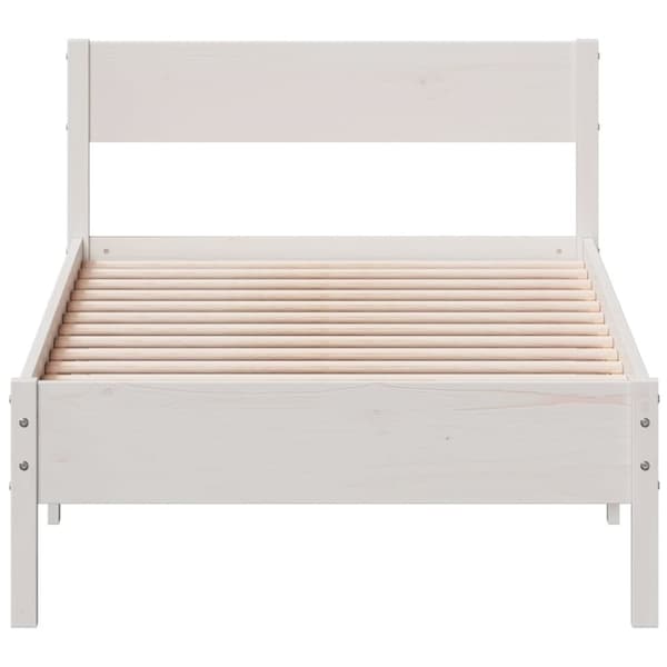 vidaXL Sängram utan madrass vit 100x200 cm massiv furu