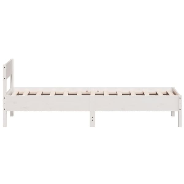 vidaXL Sängram utan madrass vit 100x200 cm massiv furu