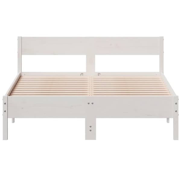 vidaXL Sengeramme uten madrass hvit 135x190 cm heltre furu