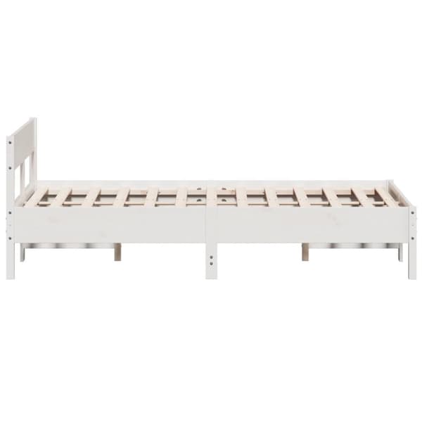 vidaXL Sengeramme uten madrass hvit 135x190 cm heltre furu