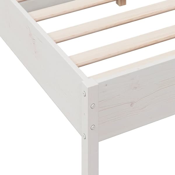 vidaXL Sengeramme uten madrass hvit 135x190 cm heltre furu