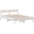 Miniatyrbilde 1 av 9: vidaXL Sengeramme uten madrass hvit 135x190 cm heltre furu