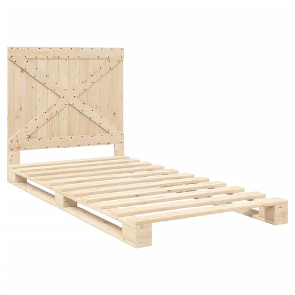 vidaXL Sengeramme med hodegavl 100x200 cm heltre furu
