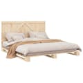 Miniatyrbilde 3 av 11: vidaXL Sengeramme med hodegavl 200x200 cm heltre furu