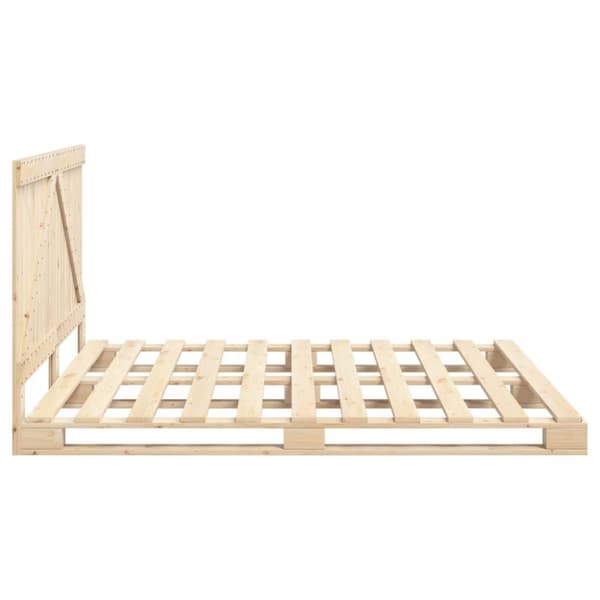 vidaXL Sengeramme med hodegavl 200x200 cm heltre furu