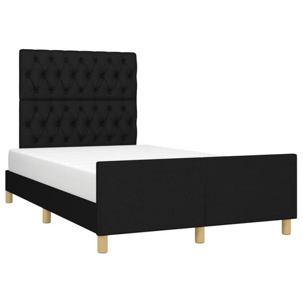 vidaXL sengeramme med sengegavl 120x190 cm stof sort