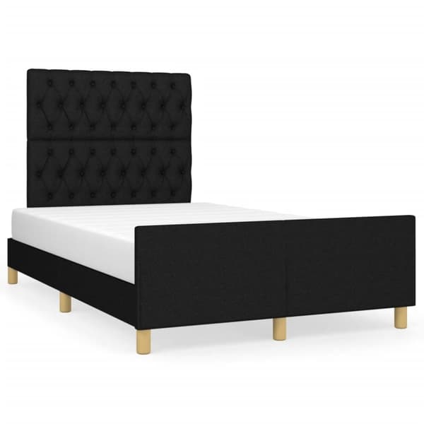 vidaXL sengeramme med sengegavl 120x190 cm stof sort