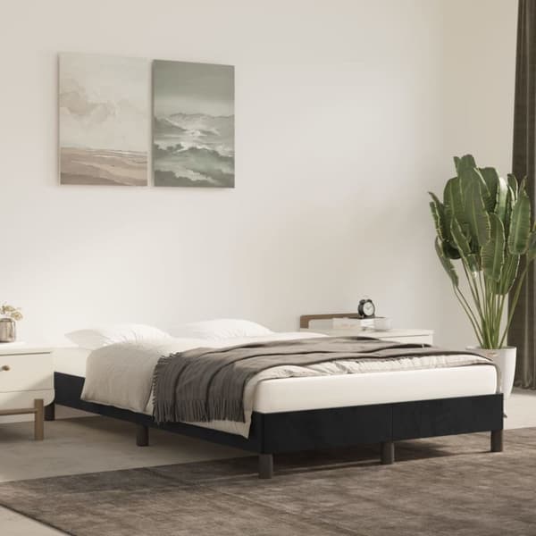 vidaXL sengeramme 120x190 cm fløjl sort
