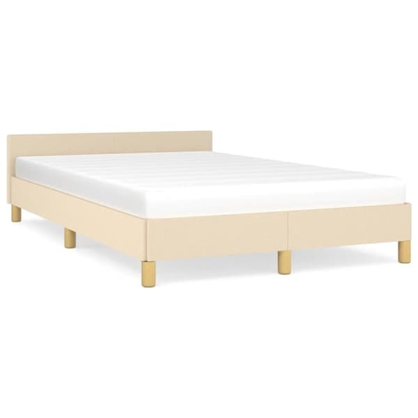 vidaXL sängram utan madrass gräddvit 120x190 cm tyg