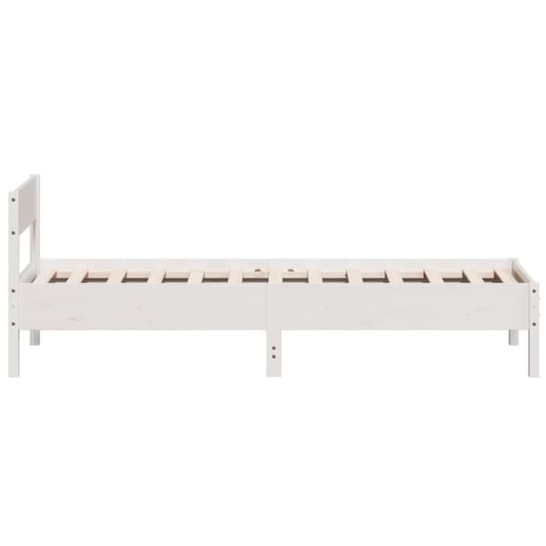 vidaXL Sängynrunko ilman patjaa valkoinen 90x190 cm täysi mänty