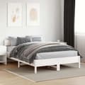 Miniatyrbilde 2 av 10: vidaXL Sengeramme uten madrass hvit 140x200 cm heltre furu