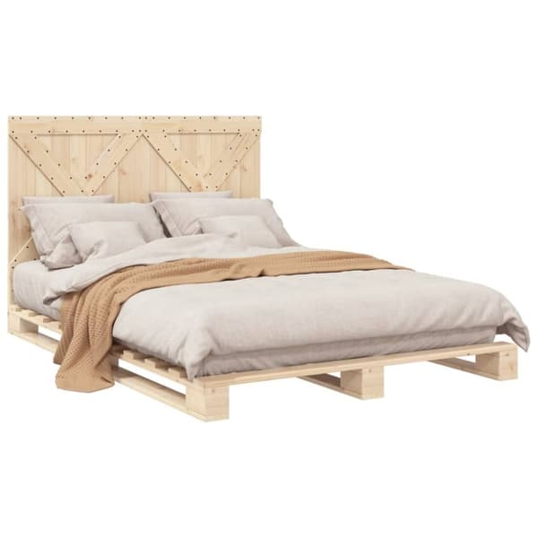 vidaXL Sengeramme med hodegavl 160x200 cm heltre furu