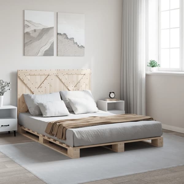 vidaXL Sengeramme med hodegavl 160x200 cm heltre furu