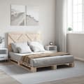 Miniatyrbilde 2 av 11: vidaXL Sengeramme med hodegavl 160x200 cm heltre furu