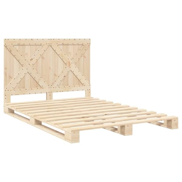 vidaXL Sengeramme med hodegavl 160x200 cm heltre furu