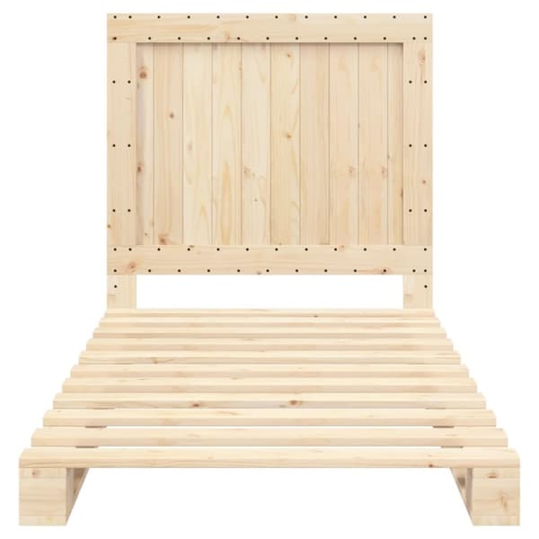vidaXL Sengeramme med hodegavl 100x200 cm heltre furu