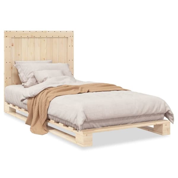 vidaXL Sengeramme med hodegavl 100x200 cm heltre furu