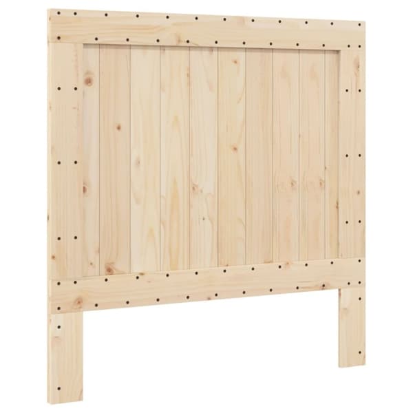 vidaXL Sängynrunko sängynpäädyllä 100x200 cm täysi mänty