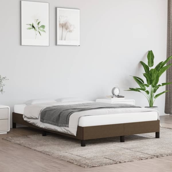 vidaXL sengeramme 120x190 cm stof mørkebrun
