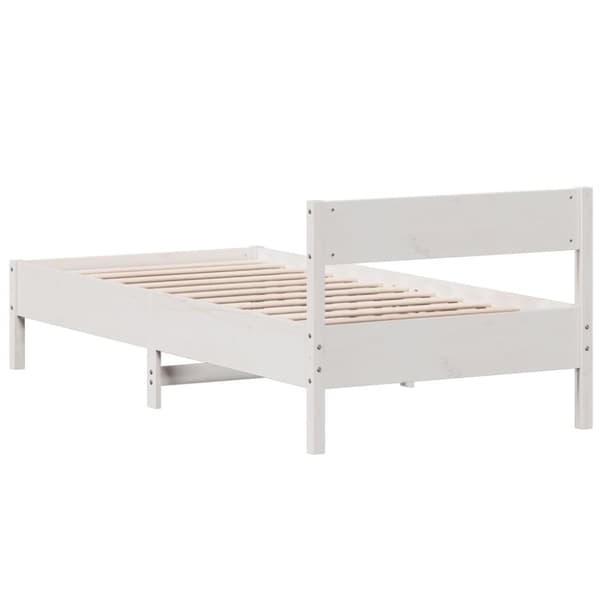vidaXL sengeramme uden madras 90x200 cm massivt fyrretræ hvid