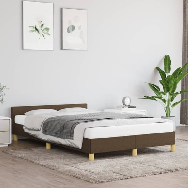 vidaXL sengeramme uden madras 120x190 cm stof mørkebrun