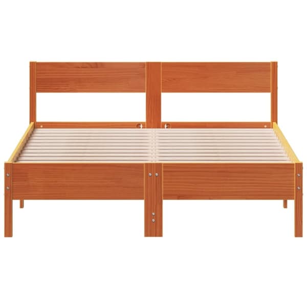 vidaXL Sengeramme uten madrass voksbrun 120x190 cm heltre furu