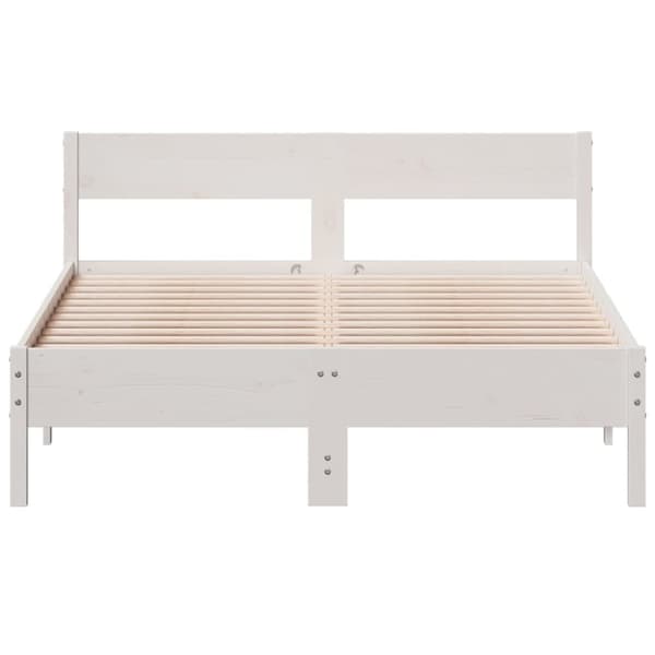 vidaXL sengeramme uden madras 120x190 cm massivt fyrretræ hvid