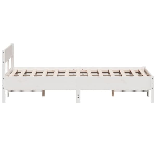 vidaXL sengeramme uden madras 120x190 cm massivt fyrretræ hvid