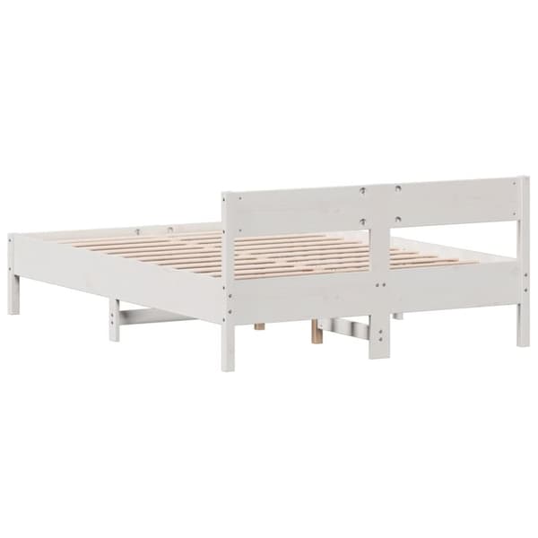 vidaXL sengeramme uden madras 120x190 cm massivt fyrretræ hvid