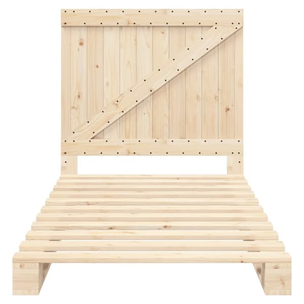 vidaXL Sengeramme med hodegavl 100x200 cm heltre furu