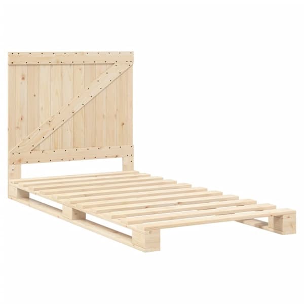vidaXL Sengeramme med hodegavl 100x200 cm heltre furu