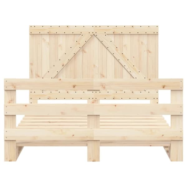 vidaXL sengeramme med sengegavl 140x200 cm massivt fyrretræ hvid