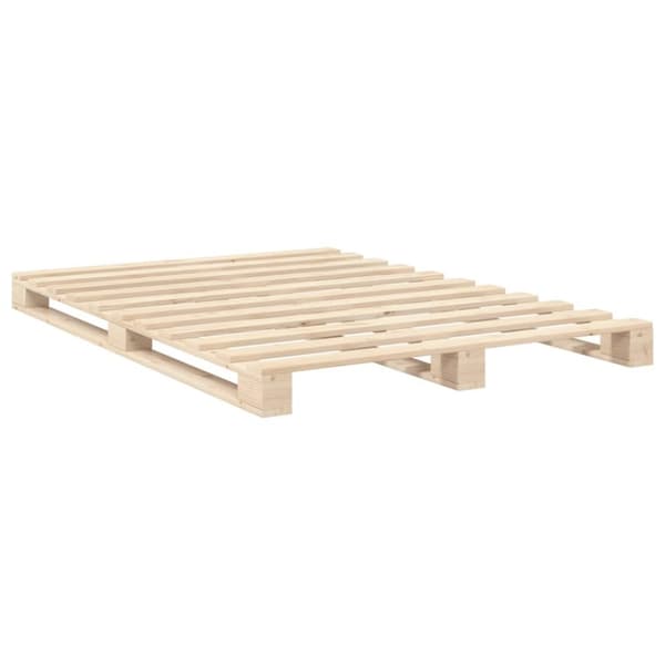 vidaXL sengeramme med sengegavl 140x200 cm massivt fyrretræ hvid