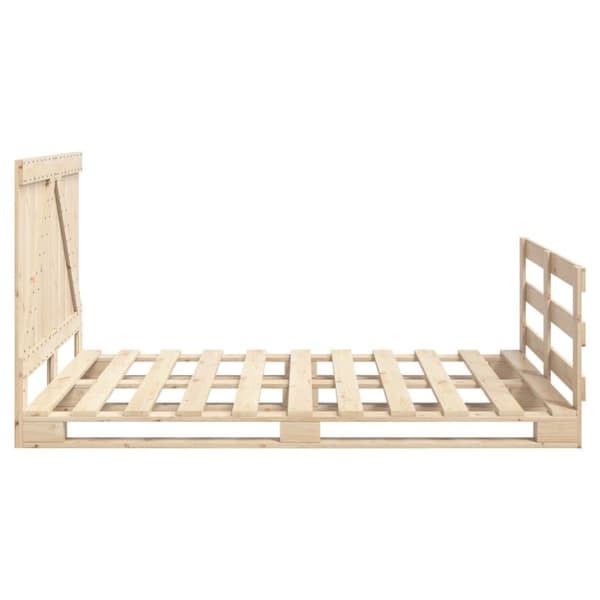 vidaXL sengeramme med sengegavl 140x200 cm massivt fyrretræ hvid